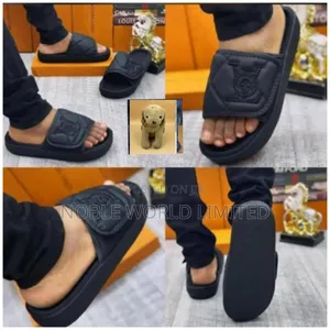 Black/Ash Unique Lois Vuitton Slides NGN 7d