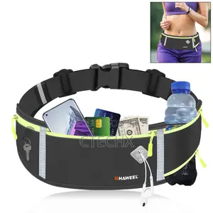 Haweel Running Belt Bag Sports Waterproof Waist Phone Pocket(Black)