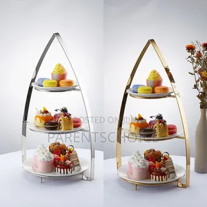 Stainless Steel Plum Flat Three Snack Stand