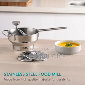 Stainless Steel Food Mill 2-Quart With 3 Grinding Discs