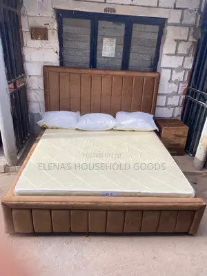 6x6 8 Inches Foreign Orthopedic Mattress + Bed Frame + Fiber Pillows
