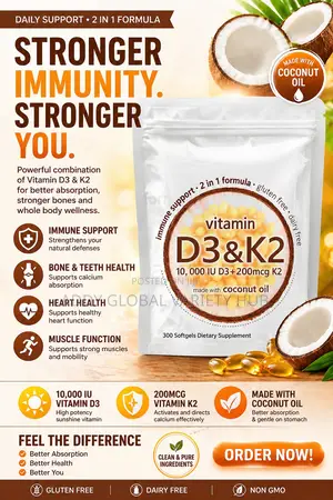 Vitamin D3k2 X300 Softgel. 1200mg