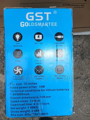 GST Goldsmartee 12" Rechargeable Fan