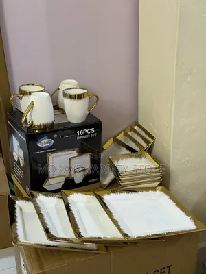 16pcs High Quality Statement Gold White European Luxury Ceramic