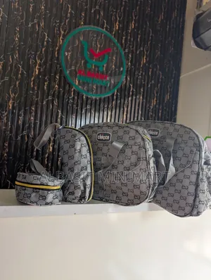 Chicco 5 In 1 Diaper Bag In Silver And Gold Colour