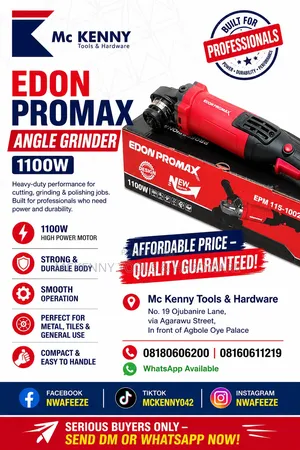 Edon Promax Angle Grinder Model Bpm115-1002t.