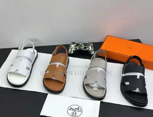 High Quality Luxury Hermes Chypre Genuine Leather Sandals