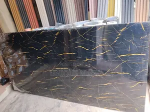 Black/Gold PVC Marble Board,. Good for Tv Backdrops and Interior Wall