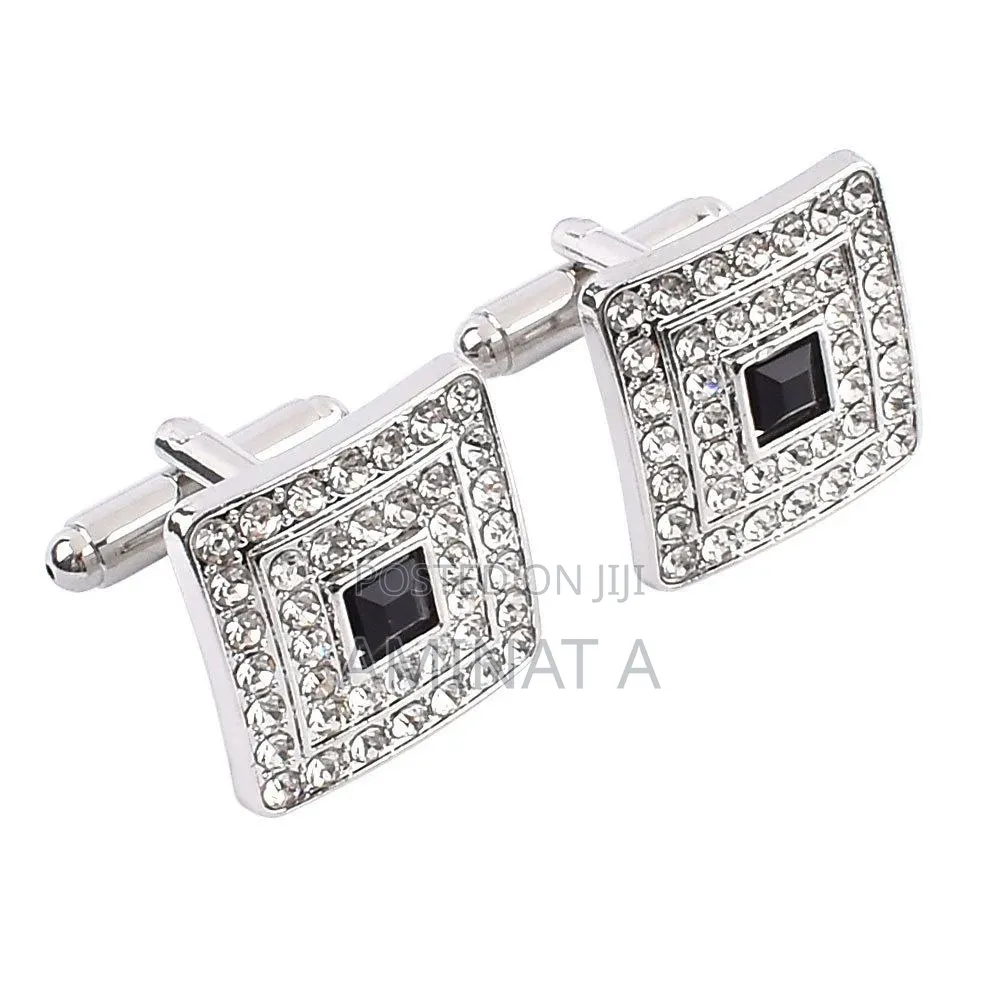 Silver Cufflinks for Men With Case
