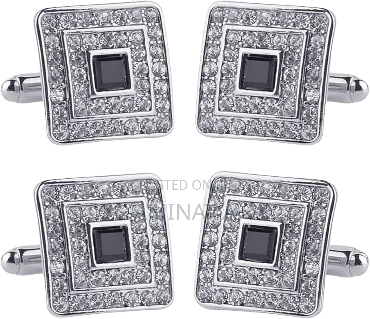 Silver Cufflinks for Men With Case