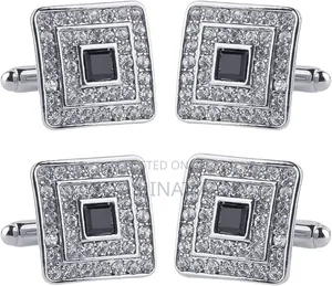 Silver Cufflinks for Men With Case