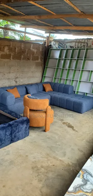 L-Shaped Sectional Sofa and a Matching Accent Armchair