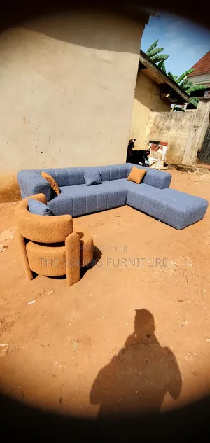 L-Shaped Sectional Sofa and a Matching Accent Armchair