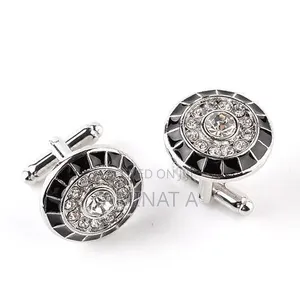 Quality Black and Silver Cufflinks for Men With Case
