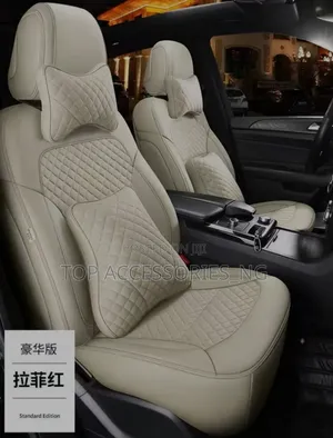 High Quality Cream, Aux Blood and Black Leather Car Seat Cover