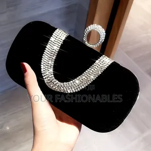 Elegant Black and Silver Royal Clutch Purse