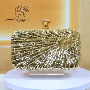 Classy Sequined Gold Clutch Purse