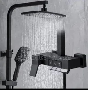 Black Three Button Standing Shower