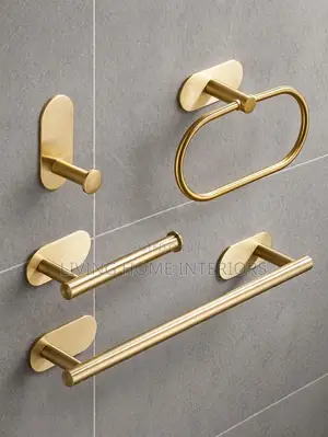 4 in 1 Matt Gold Bathroom Accessories