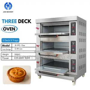 Industrial Gas and Electric 3 Deck, 9 Trays Oven