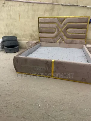 6 by 6 Padded Bedframe With 2 Bedsides Drawers