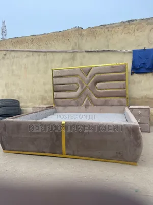 Upholstery Padded 6 by 6 Bedframe With 2 Bedsides Drawers