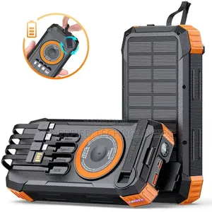 3-in-1 Wireless Charging Solar Power Bank With Hand-Crank Charging