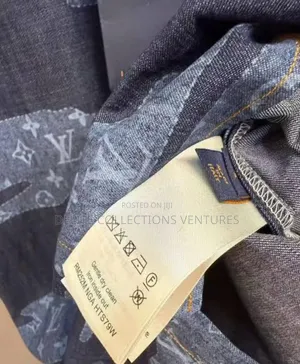 Top Notch Louis Vuitton Men’S Denim Short-Sleeved Shirt 