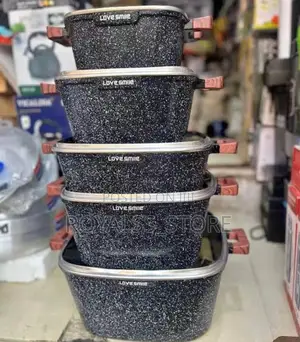 10pcs Granite Cookware Pot Set With Glass Lid