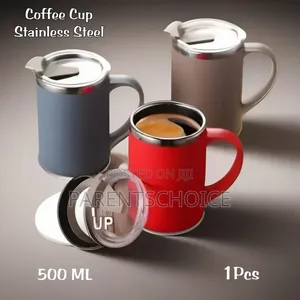 1pc Stainless Steel Double Wall Insulated Coffee Mug - 500ml