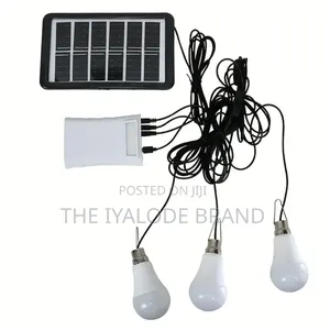 3-Bulb Solar Light With Panel and Battery Pack