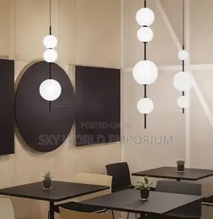 Designer Led White Glass Pendant Round Ball