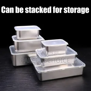 3pcs Set Stainless Steel Plate With Lid