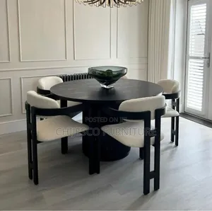 Quality Round Wooden Dining Table by 6 Seater