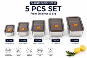 5pcs Set Stainless Steel Food Box Storage Container