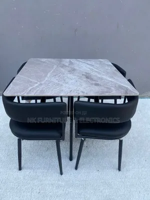 Classy Marble Top Dining Set  Well 4 Chairs Made in China 