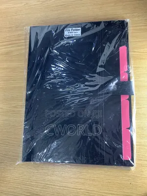 Black File Folder With Pink Tabs