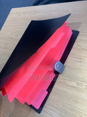 Black File Folder With Pink Tabs