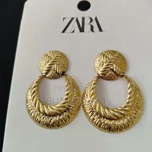 Zara Earrings Vintage Style Golden Earrings Lady Gift