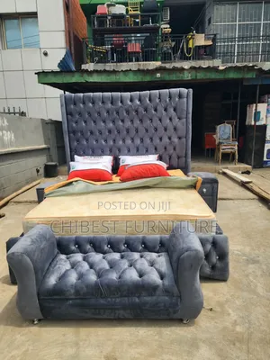 6by6 Padded Bed Frame With Side Drawers and Footrest