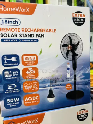 Rechargeable 18” Stand-Able Solar Fan