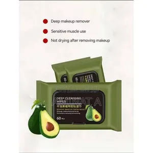 (6 Packs) 80 PCS Avocado Makeup Remover / Deep Cleaning Wipes