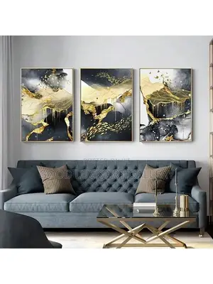 Set of 3 Frameless Canvas Wall Art