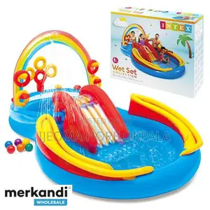 Intex Rainbow Ring Inflatable Play Center With Slide