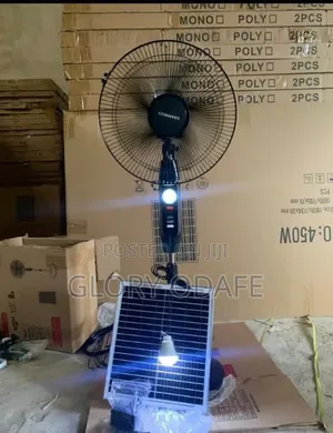 Charweek Rechargeable Standing Fan With Solar Panel