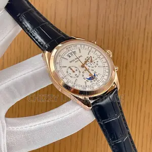 Patek Philippe Quality Luxury Men Genuine Leather Wristwatch