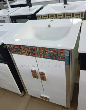Luxury White Gold Mosaic Bathroom Vanity Set