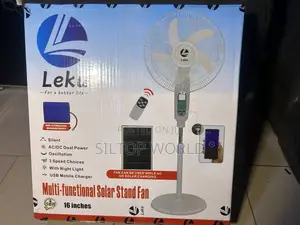 Leku 16” Solar Rechargeable Fan