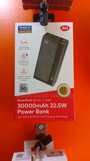 Itel 30000mah Power Bank 22.5w