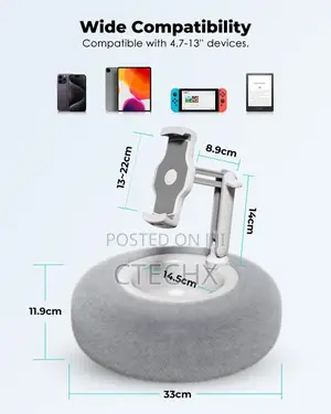 Viozon Tablet Stand With Pillow, Kindle Holder, 4.7"-13" Phone/Tablet